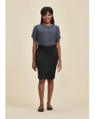 Mid Waist Stretch Chino Skirt